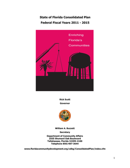 State of Florida Consolidated Plan Federal Fiscal Years 2011 - 2015