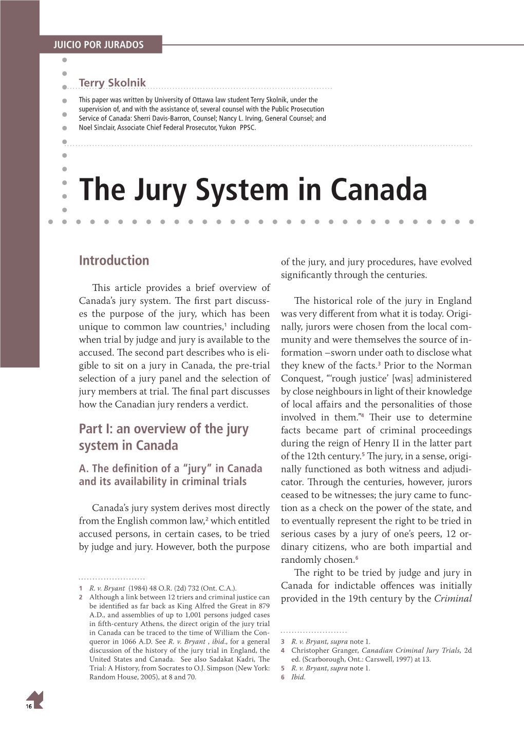 The Jury System in Canada