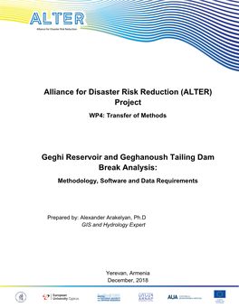 Alliance for Disaster Risk Reduction (ALTER) Project Geghi Reservoir