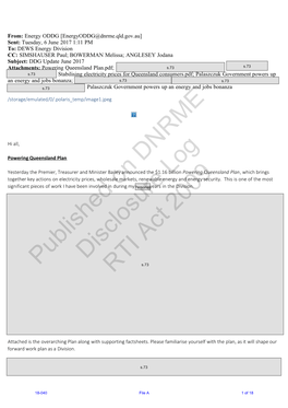 Published on DNRME Disclosure Log RTI Act 2009