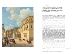 Aspects of Artistic Life in St Petersburg During the First Half of the Nineteenth Century