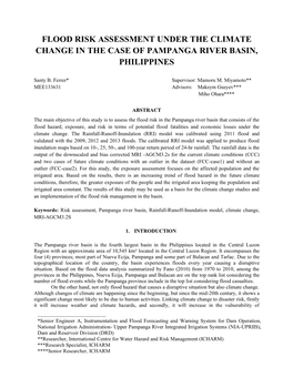 Flood Risk Assessment Under the Climate Change in the Case of Pampanga River Basin, Philippines