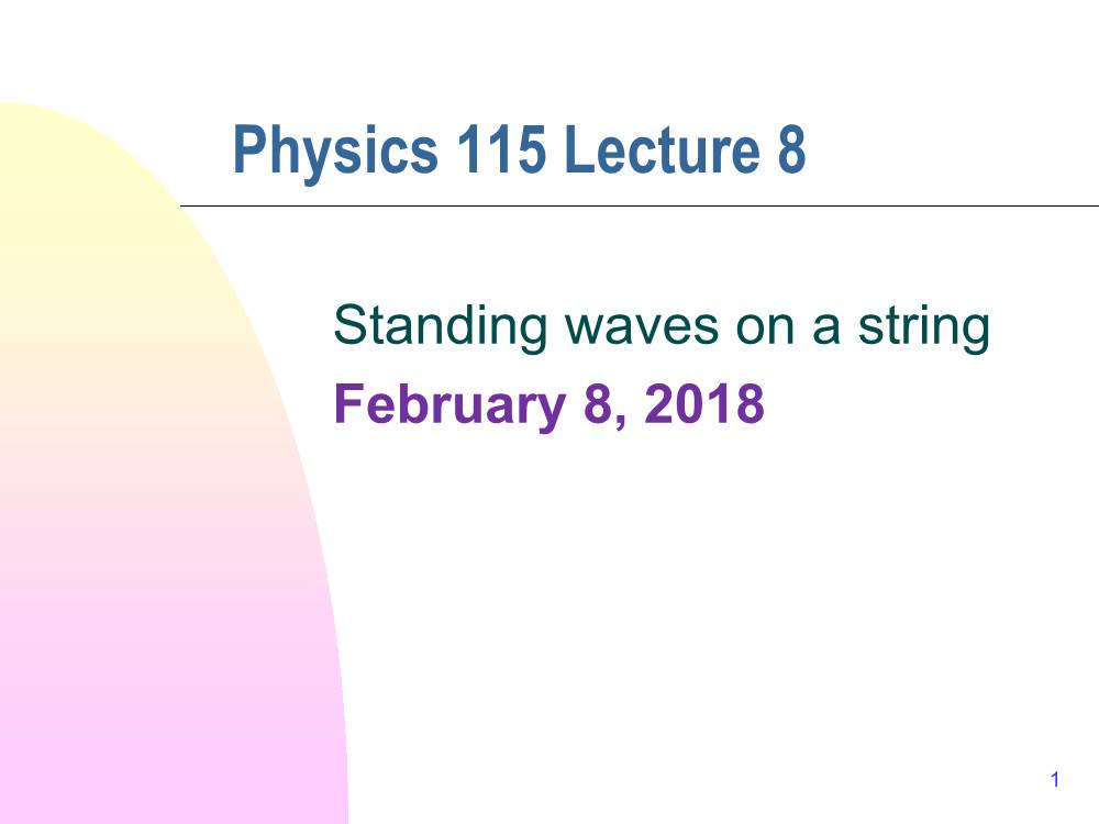 Standing Waves on a String February 8, 2018