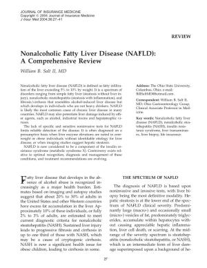 Nonalcoholic Fatty Liver Disease (NAFLD): a Comprehensive Review William B