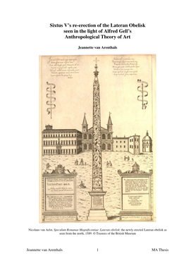 Sixtus V's Re-Erection of the Lateran Obelisk Seen in the Light Of