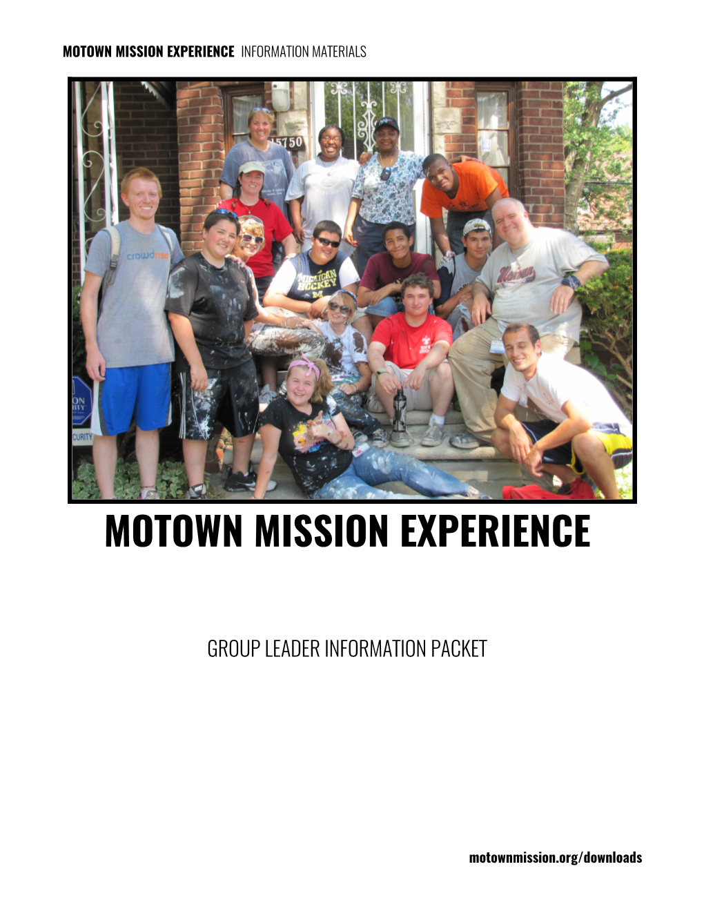 Motown Mission Experience Information Materials