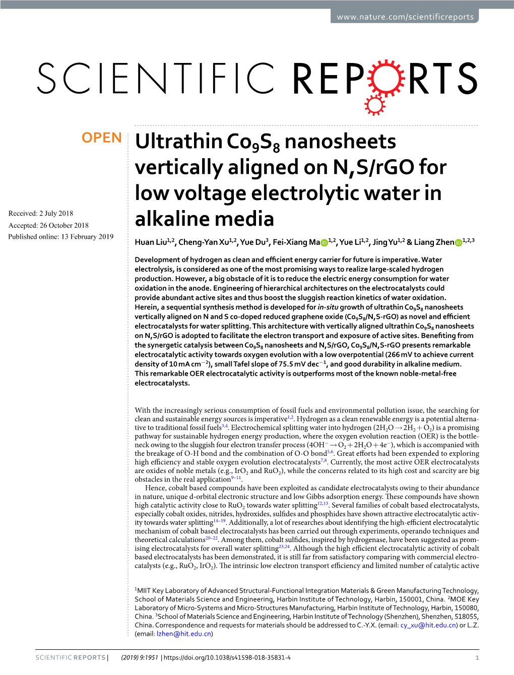 Ultrathin Co9s8 Nanosheets Vertically Aligned on N,S/Rgo for Low Voltage