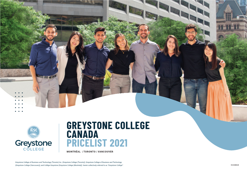 Greystone College Canada Pricelist 2021 Montréal | Toronto | Vancouver