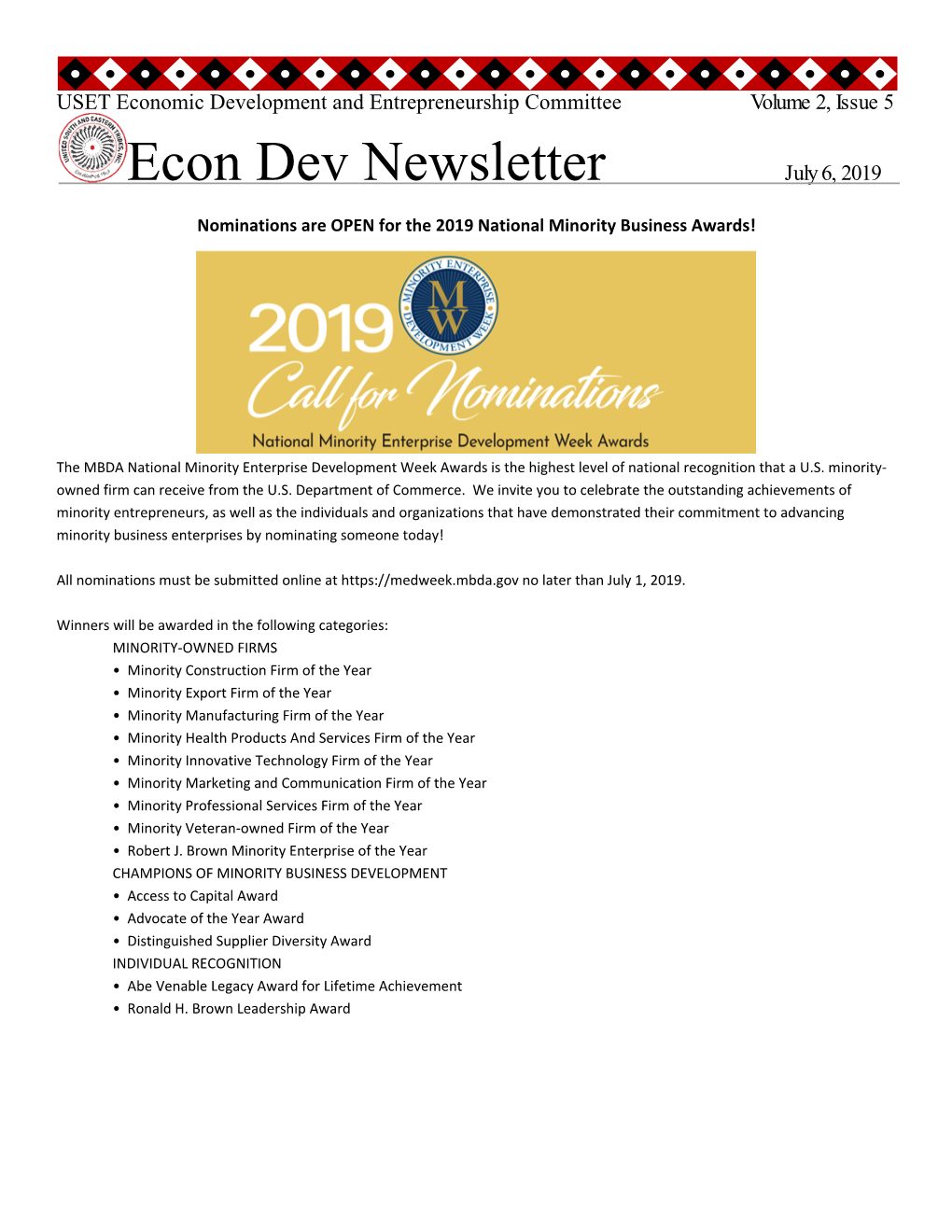 Uset Econ Dev Newsletter