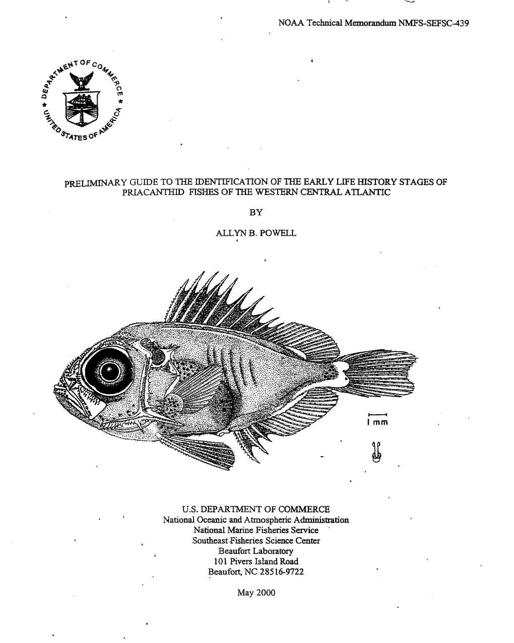 NOAA Technical Memorandum NMFS-SEFSC-439 PRELIMINARY