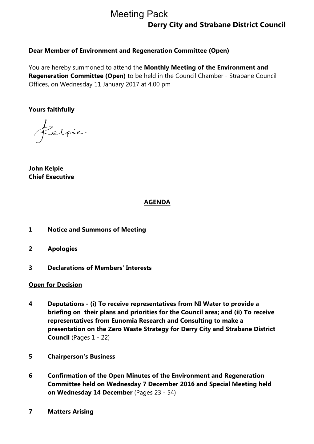 (Public Pack)Agenda Document for Environment and Regeneration