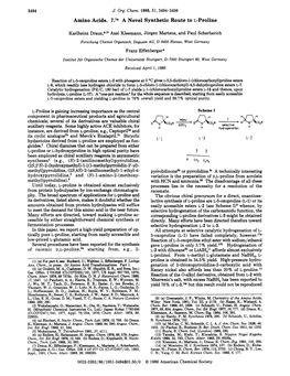 Amino Acids. 7.1A a Novel Synthetic Route to L-Proline