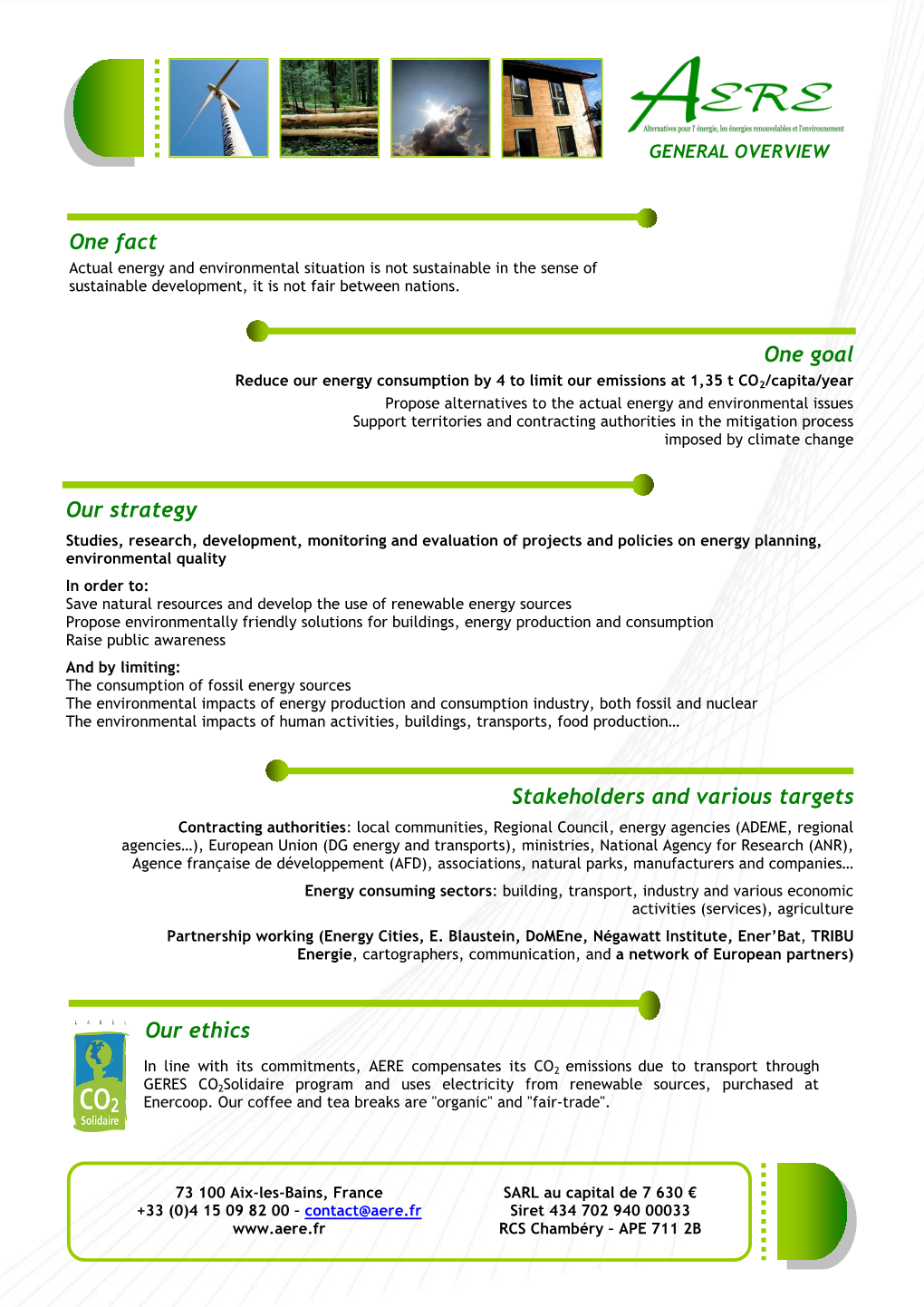 One Goal One Fact Our Strategy Stakeholders and Various Targets