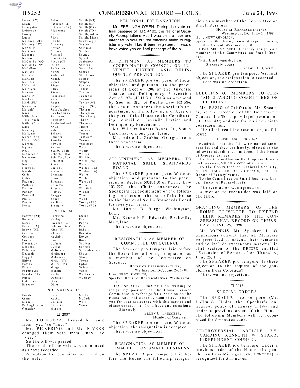 Congressional Record—House H5252