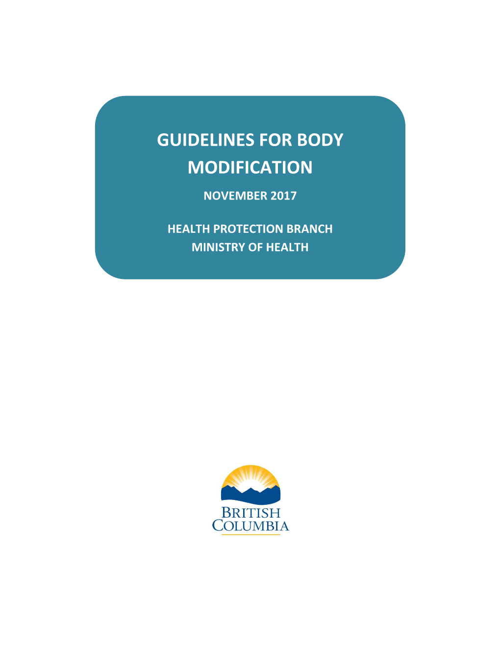 Guidelines for Body Modification