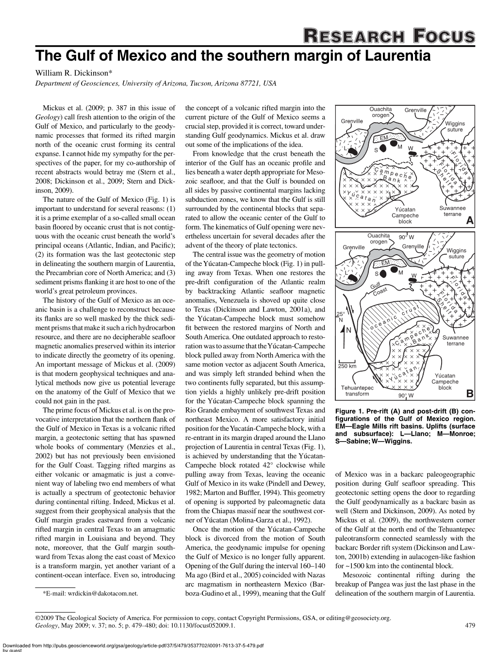 The Gulf of Mexico and the Southern Margin of Laurentia William R