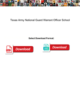 Texas Army National Guard Warrant Officer School