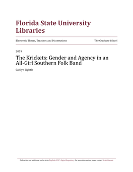 Gender and Agency in an All-Girl Southern Folk Band