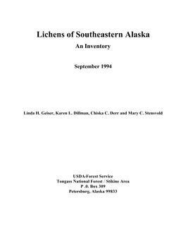 Lichens of Southeastern Alaska