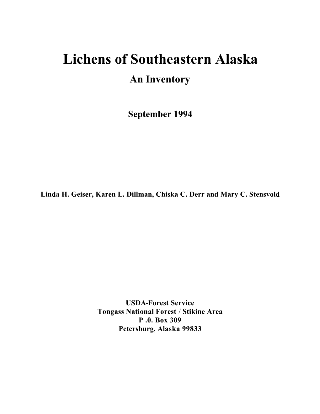 Lichens of Southeastern Alaska