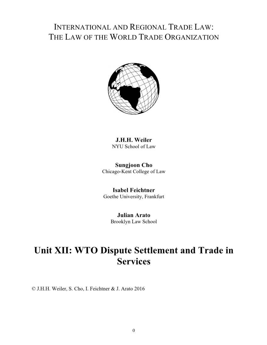 Dispute Settlement and Trade in Services