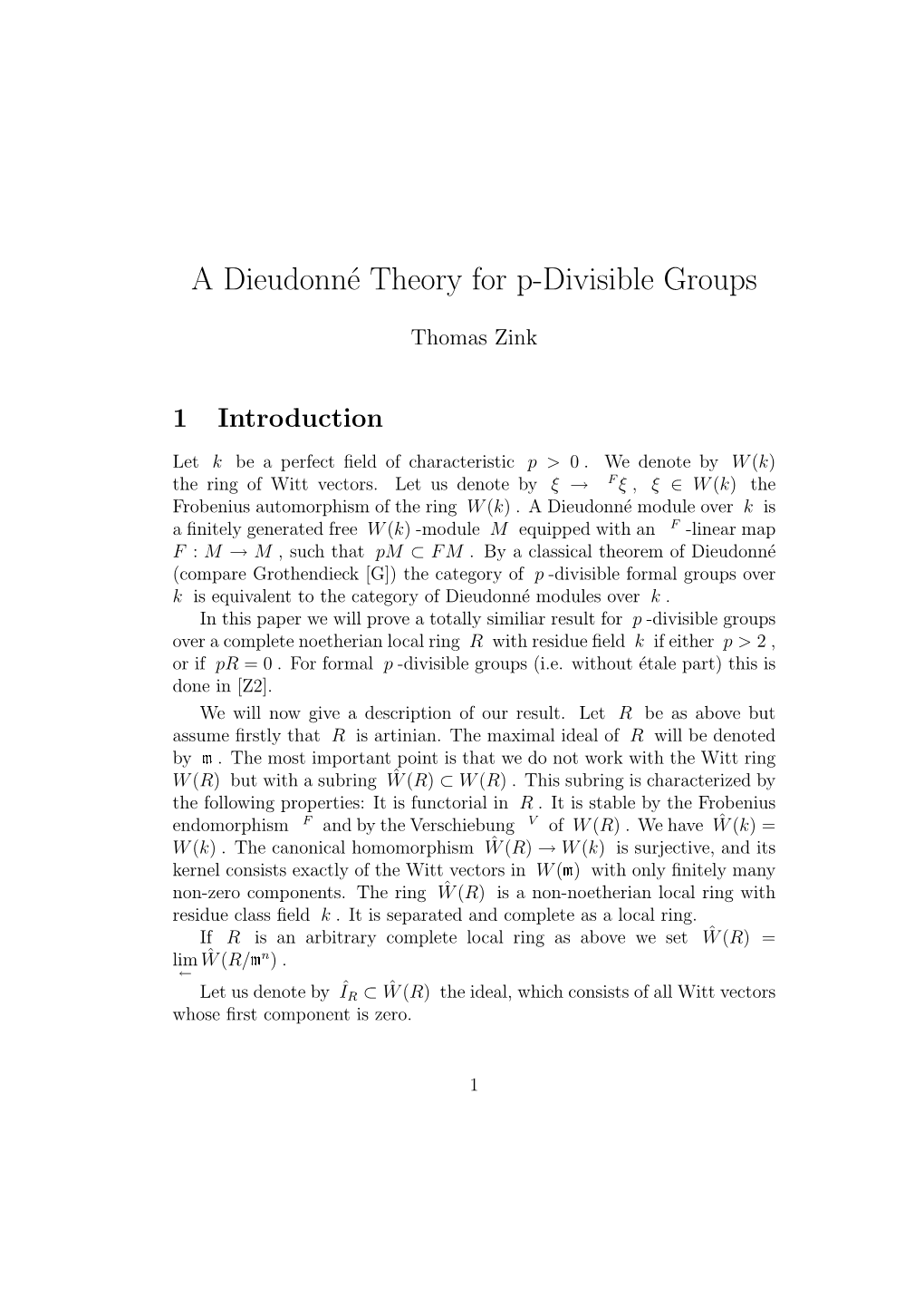 A Dieudonné Theory for P-Divisible Groups
