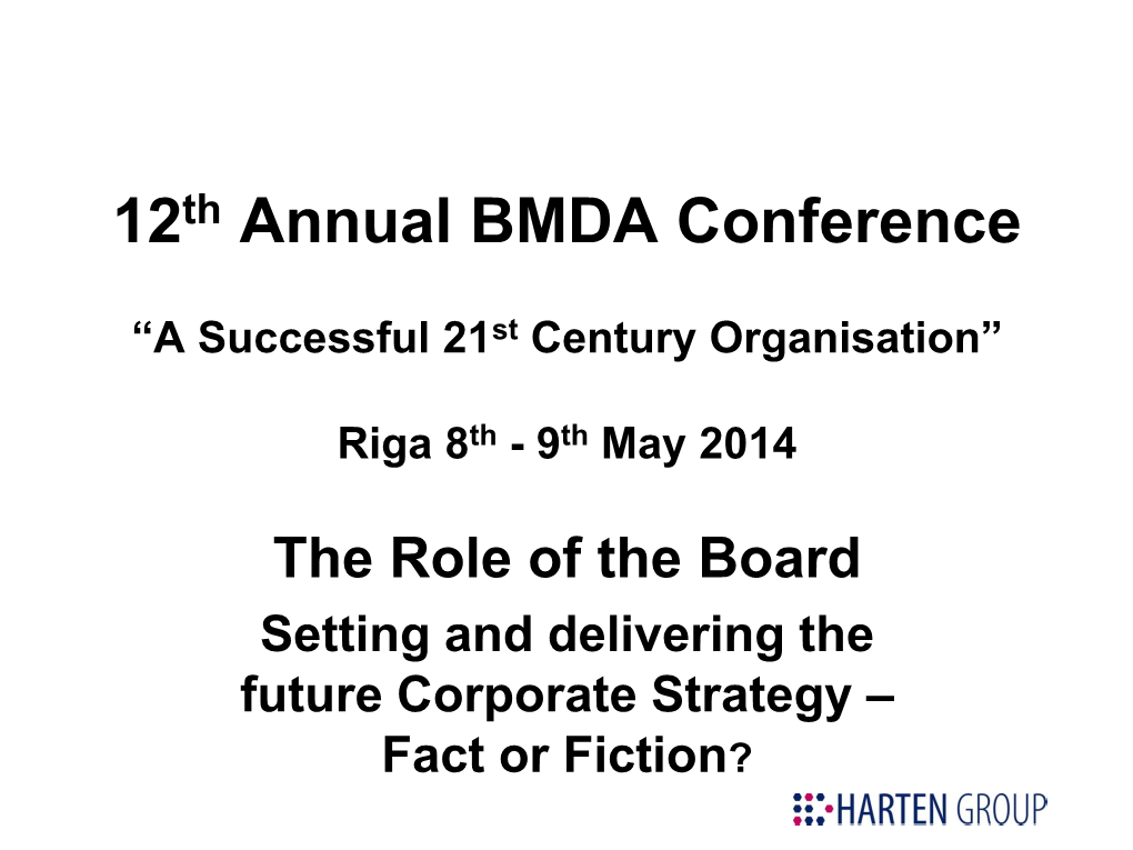 12Th Annual BMDA Conference