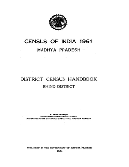 District Census Handbook, Bhind