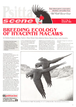 Breeding Ecology of Uyacintu Macaws