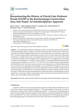 Reconstructing the History of Glacial Lake Outburst Floods (GLOF) in the Kanchenjunga Conservation Area, East Nepal: an Interdisciplinary Approach