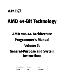 AMD X86-64 Architecture Programmer's Manual, Volume 3