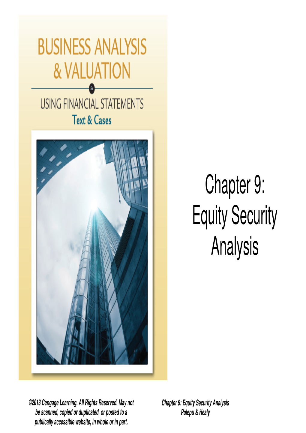 Chapter 9: Equity Security Analysis