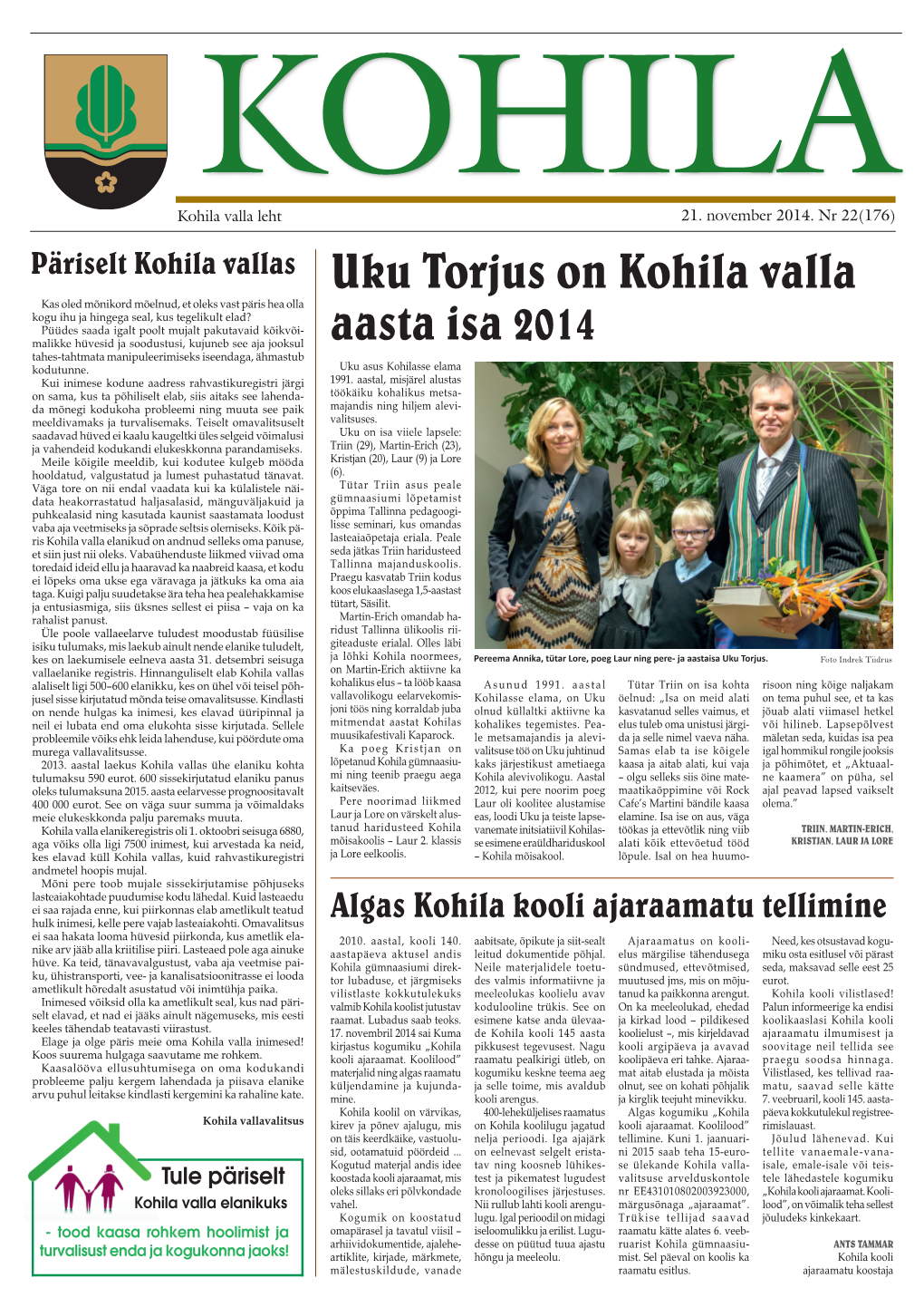 Uku Torjus on Kohila Valla Aasta Isa 2014