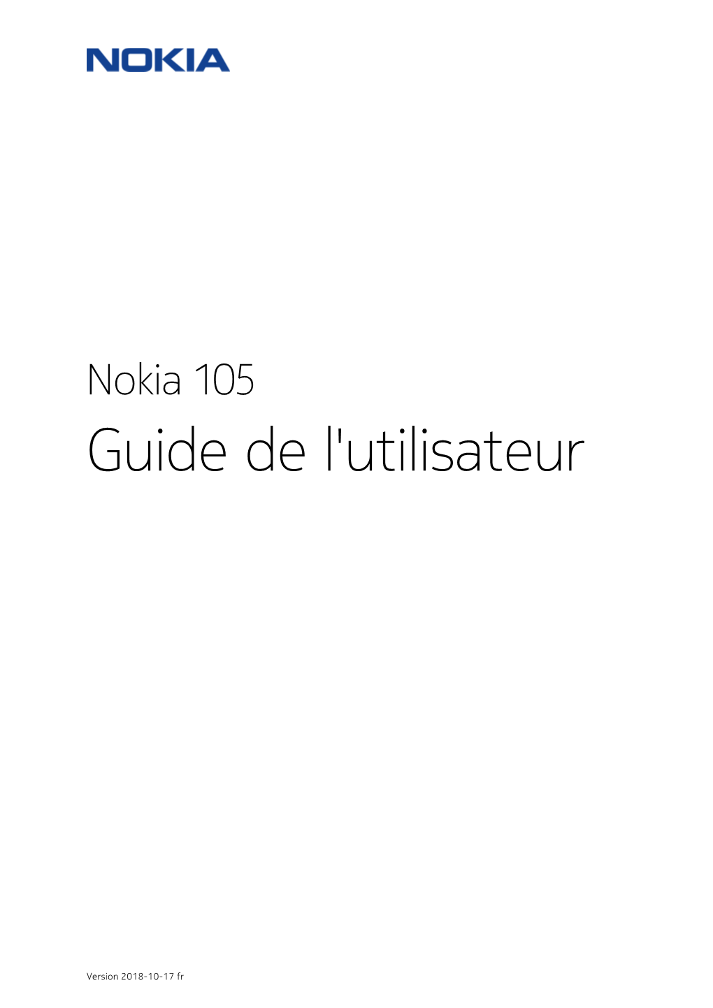 Nokia 105 Guide De L'utilisateur