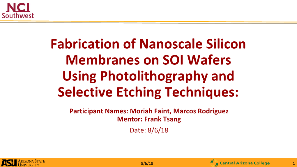 Fabrication of Nanoscale Silicon Membranes on SOI Wafers