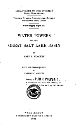 Water Powers Great Salt Lake Basin