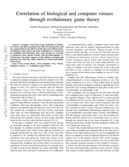 Correlation of Biological and Computer Viruses Through Evolutionary Game Theory