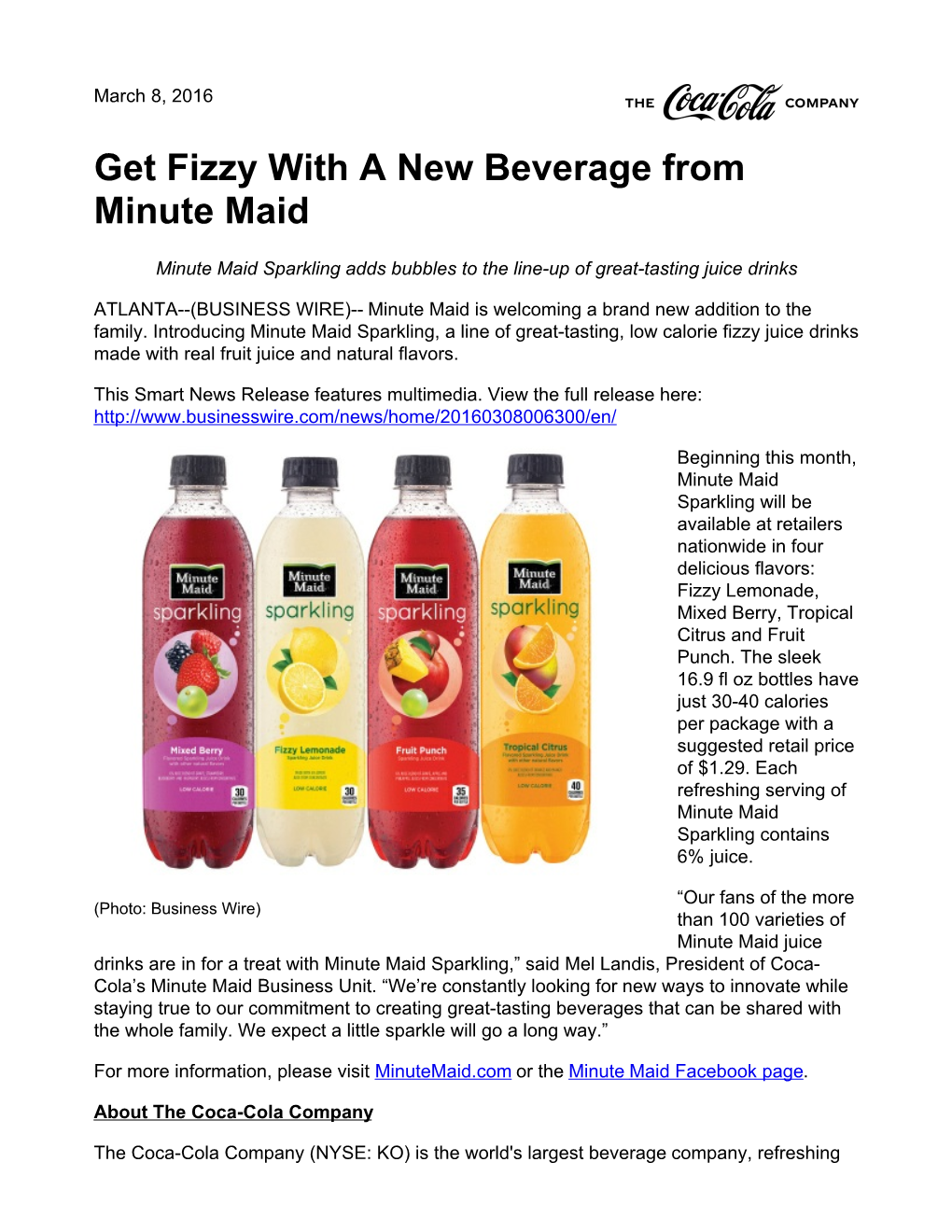 Get Fizzy with a New Beverage from Minute Maid