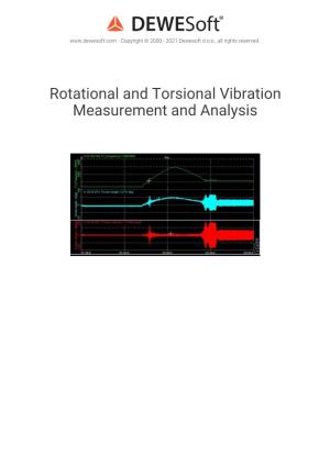 Rotational and Torsional Vibration Measurement and Analysis Rotational and Torsional Vibrations