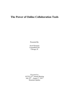 The Power of Online Collaboration Tools