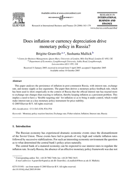 Does Inflation Or Currency Depreciation Drive Monetary Policy