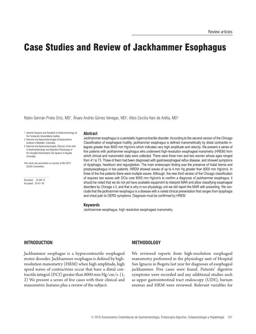 Case Studies and Review of Jackhammer Esophagus