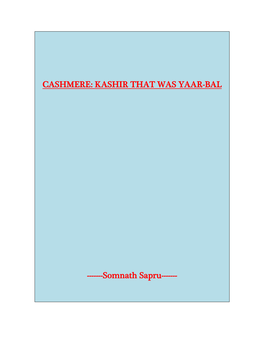 Cashmere: Kashir That Was Yarbal
