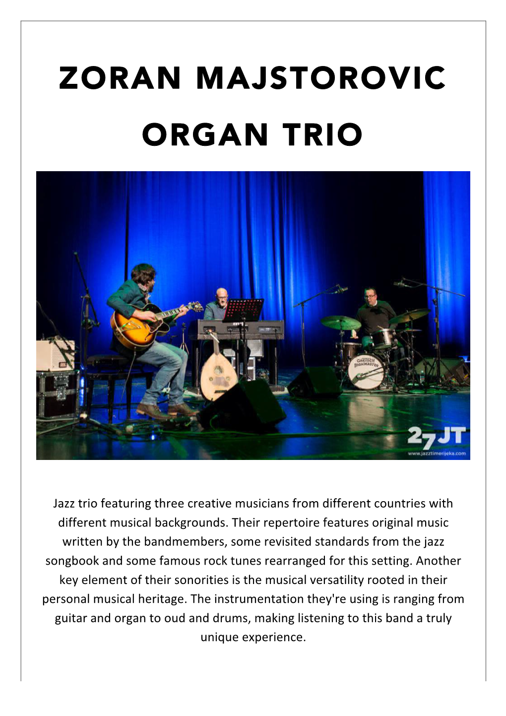 Zoran Majstorovic Organ Trio