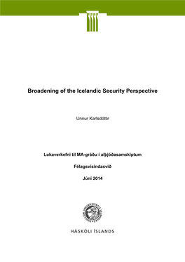 Broadening of the Icelandic Security Perspective