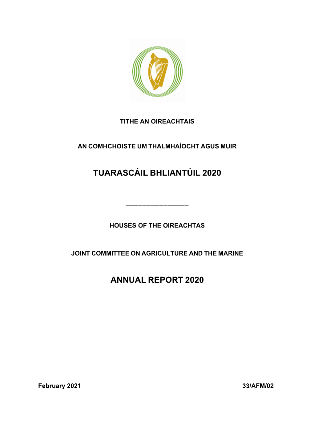 Annual Report 2020, Joint Committee on Agriculture and the Marine