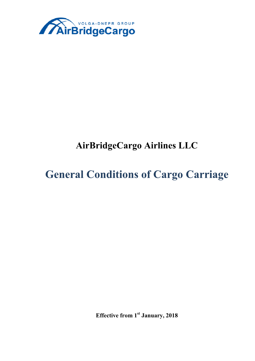 General Conditions of Cargo Carriage