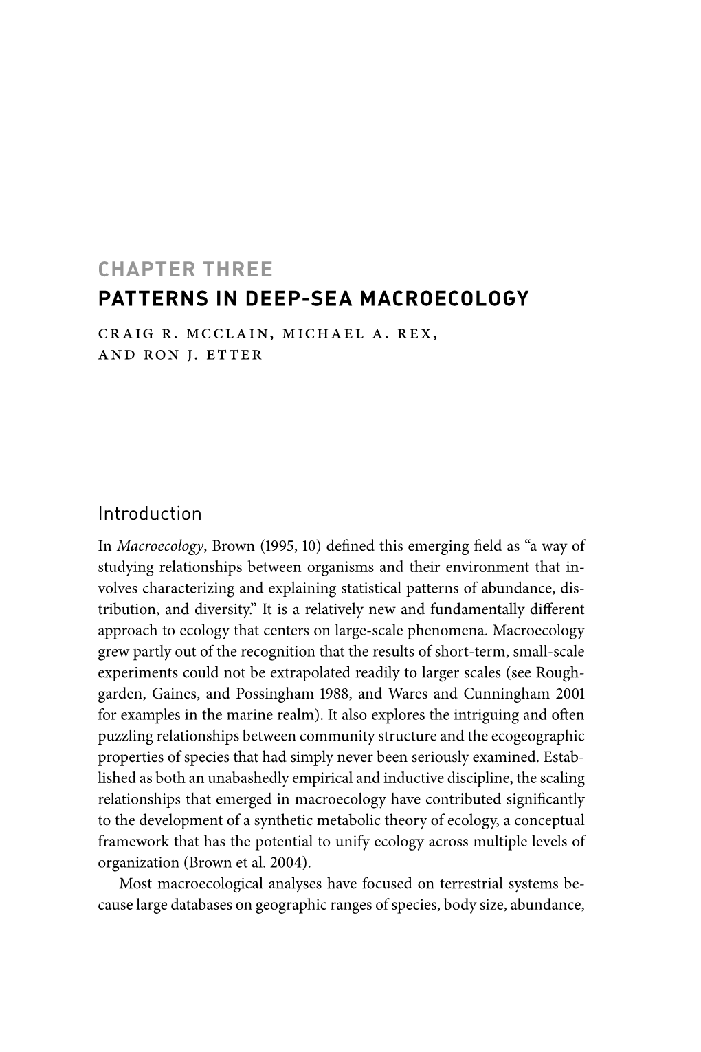 Marine Macroecology, a Shortcoming That This Volume Is Intended to Remedy