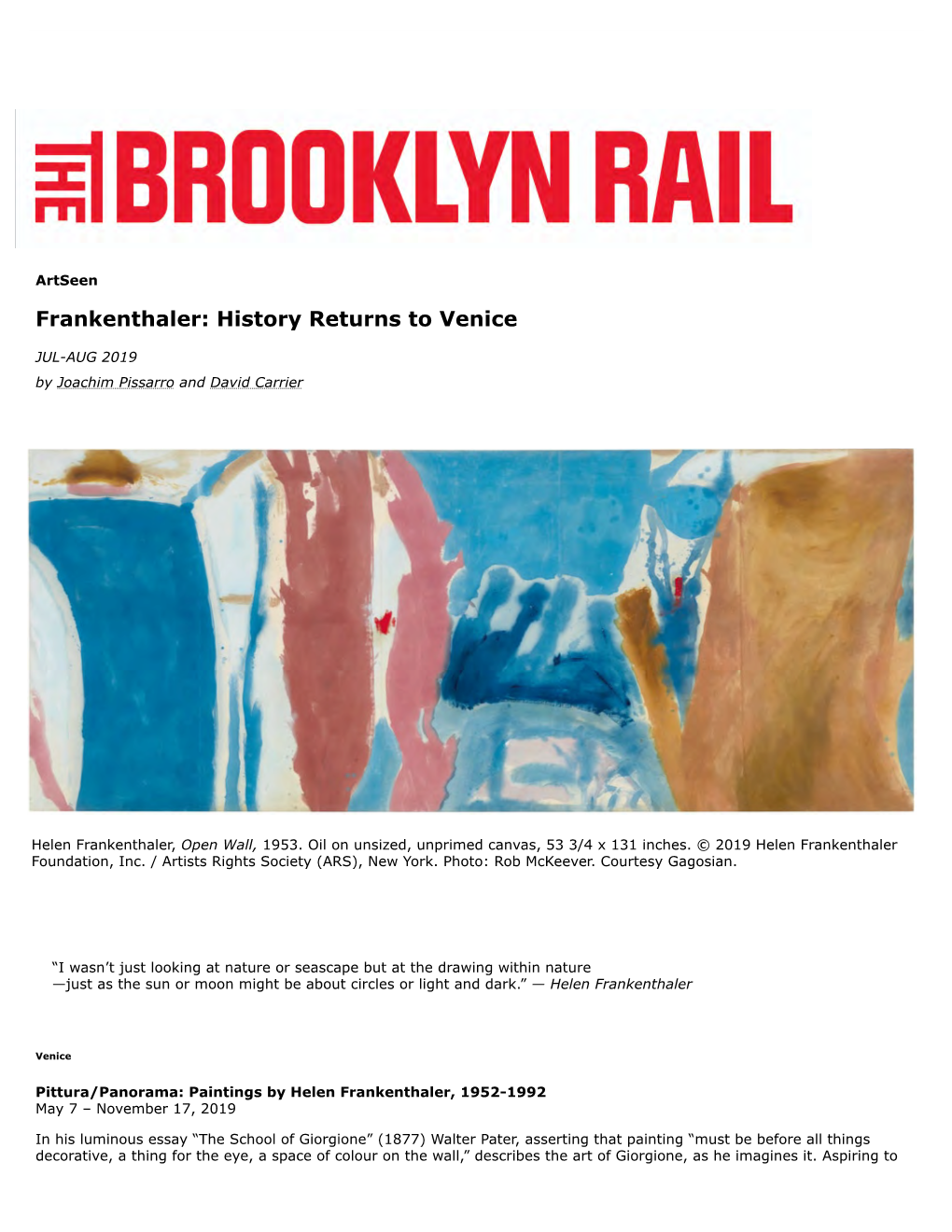 History Returns to Venice – the Brooklyn Rail