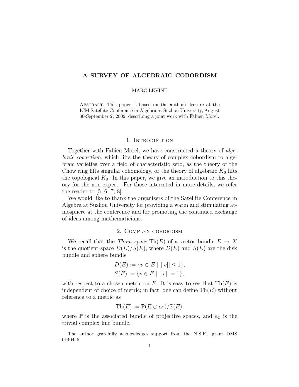 A Survey of Algebraic Cobordism